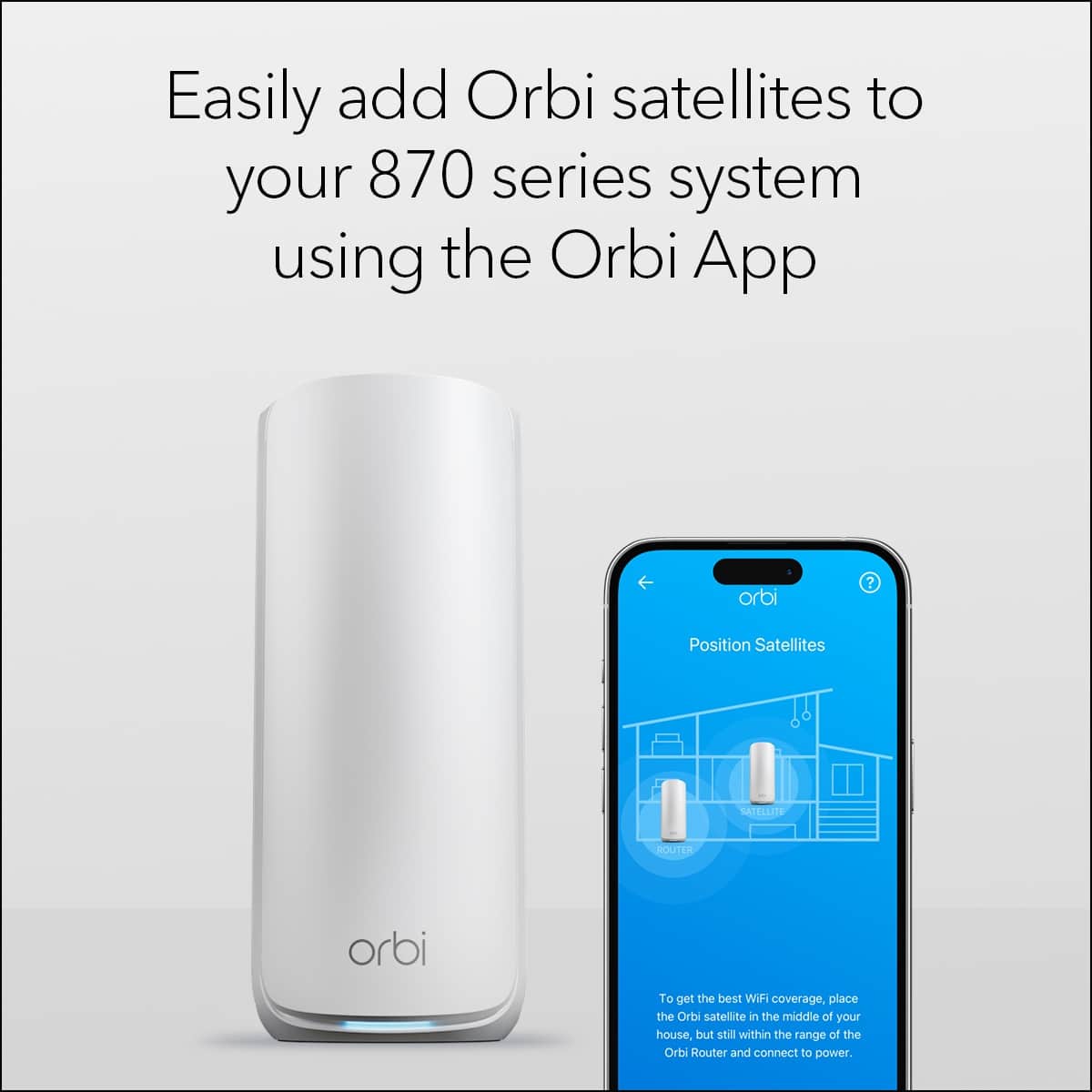 NETGEAR - Orbi 870 Series WiFi 7 Mesh System, 21 Gbps, Add-on Satellite - White