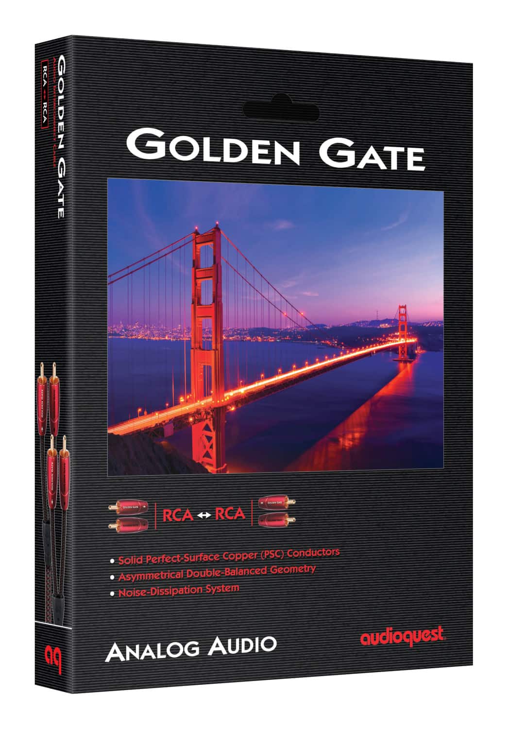 AudioQuest - Golden Gate RCA > RCA 9.8' Analog Audio Interconnect Cable - Red on Black