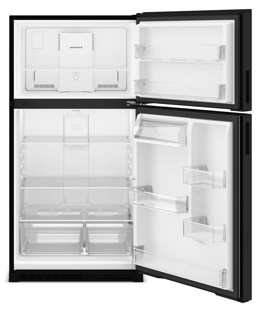 Amana - 33 in. Wide 21.3 cu. ft. Top-Freezer Refrigerator With Dual Crisper Drawers - Black