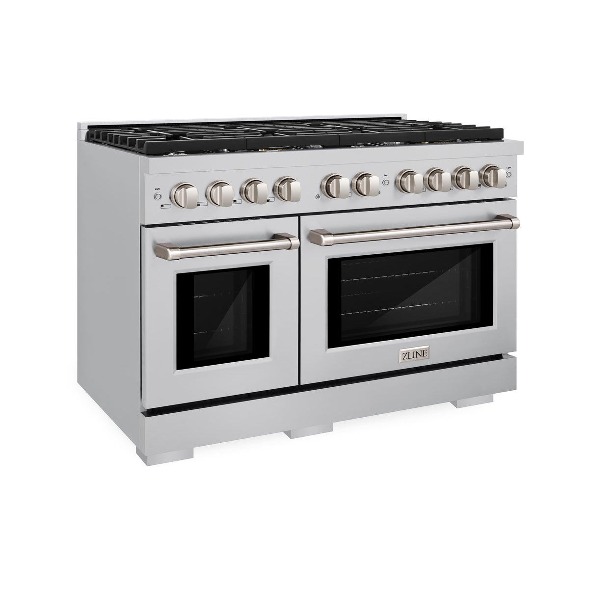 ZLINE - 48 in. Wide 8 Burner Paramount Double Oven Dual Fuel Range with Gas Cooktop (SDR48) - Stainless Steel