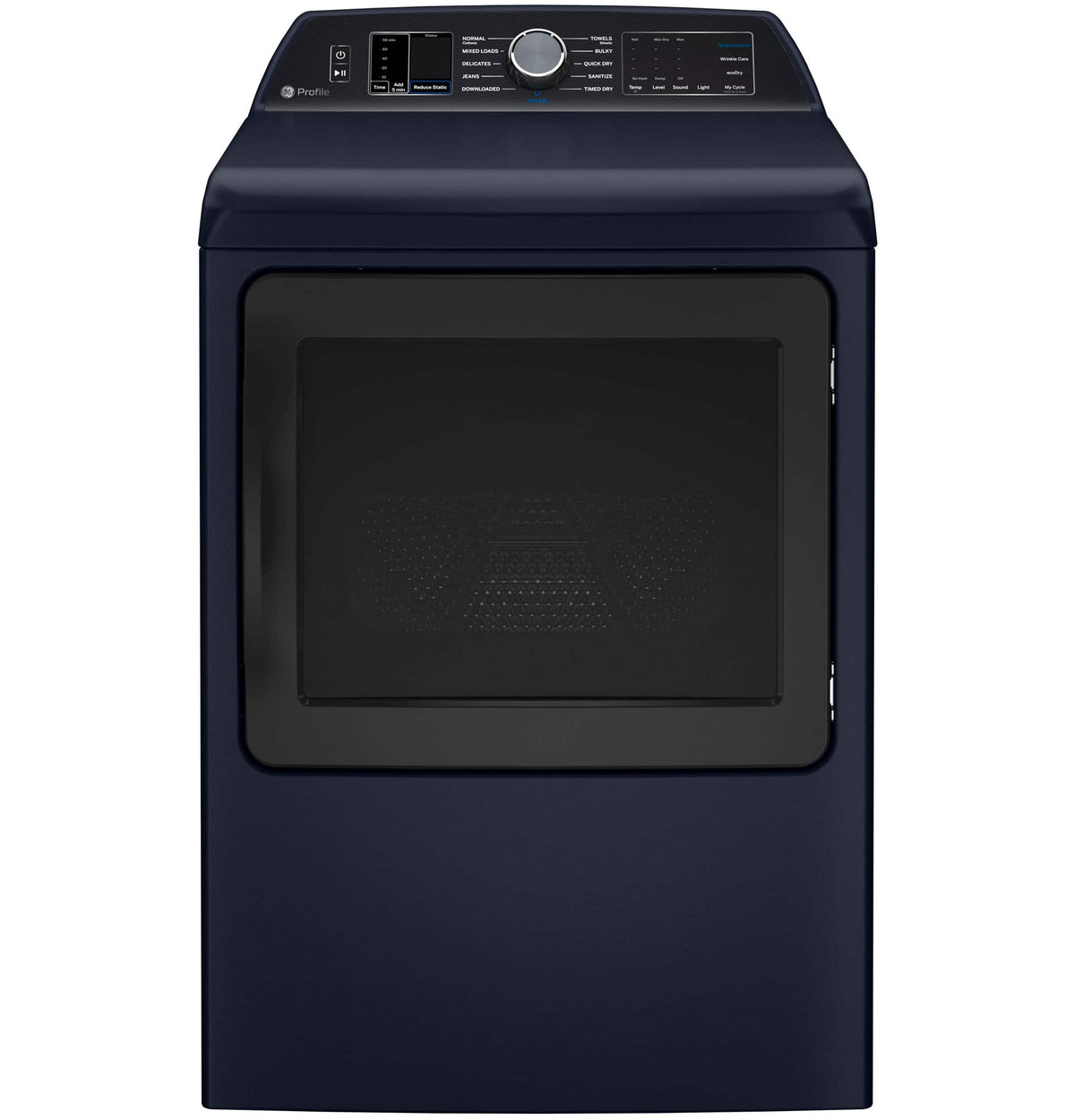 GE Profile - 7.3 Cu. Ft. Smart Electric Dryer with Steam and Tangle Control - Sapphire Blue