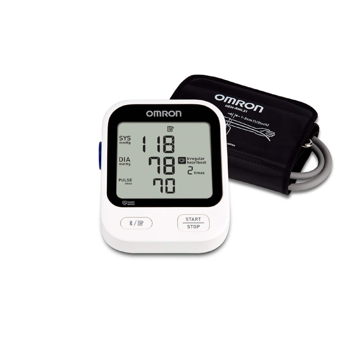 Omron - 5 Series Blood Pressure Monitor (BP7255), Upper Arm Cuff, Digital Bluetooth Blood Pressure Machine - White