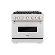 ZLINE - 36 in. 5.2 cu. ft. Classic Freestanding Gas Range with 6 DuoPro Burners and Convection Oven in Satin Stainless Steel - Satin Stainless Steel