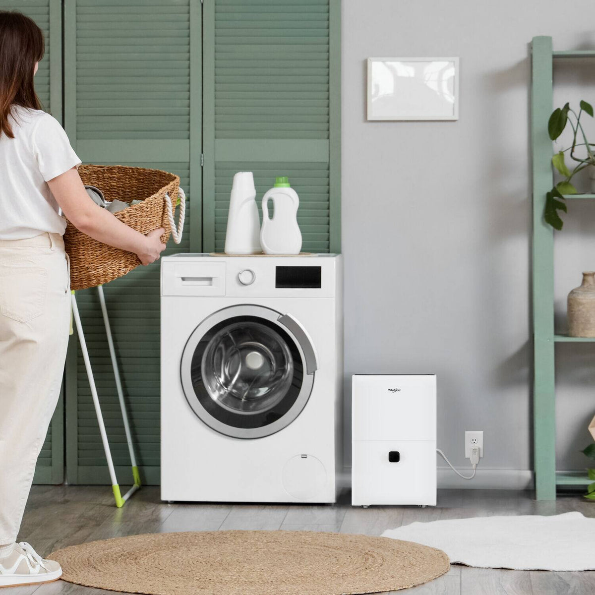 Whirlpool - 32 Pint 1500 Sq. Ft 14.8 quart Energy Star Certified Dehumidifier - White