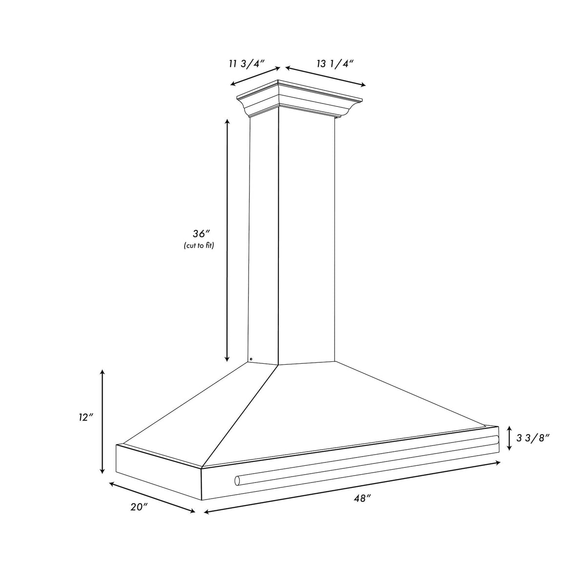 ZLINE - 48 inches - Convertible & Convertible - Wall Range Hood - Stainless Steel