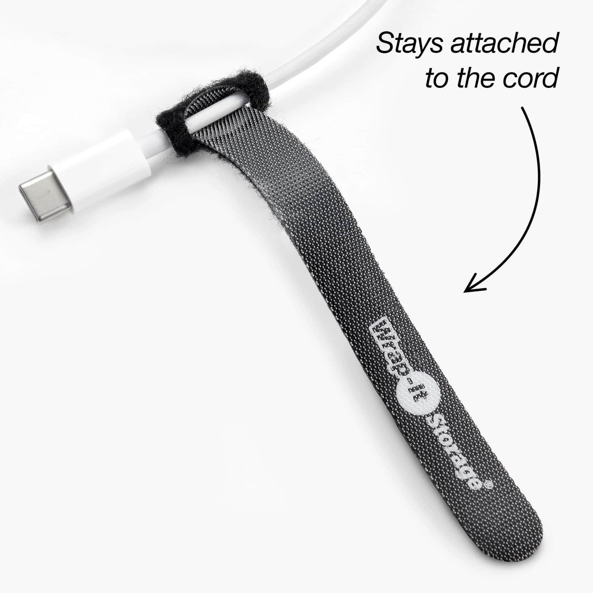 Wrap-It Storage - Self-Gripping Cable Ties - 5-inch (20-Pack) Reusable Hook and Loop Ties - Black