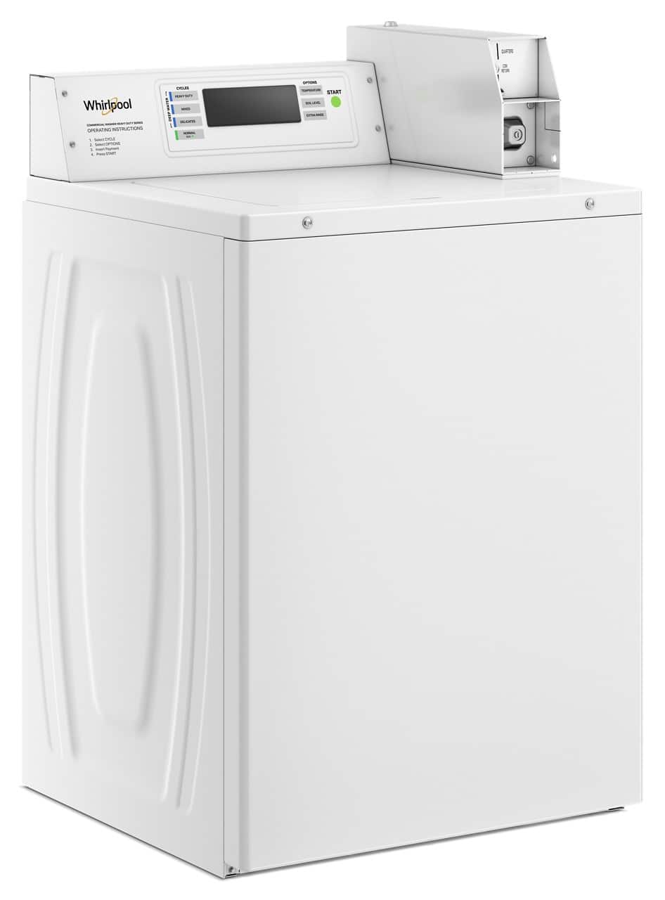 Whirlpool - 3.3 Cu. Ft. Commercial Top-Load Washer with Factory-Installed Coin Drop and Coin Box - White