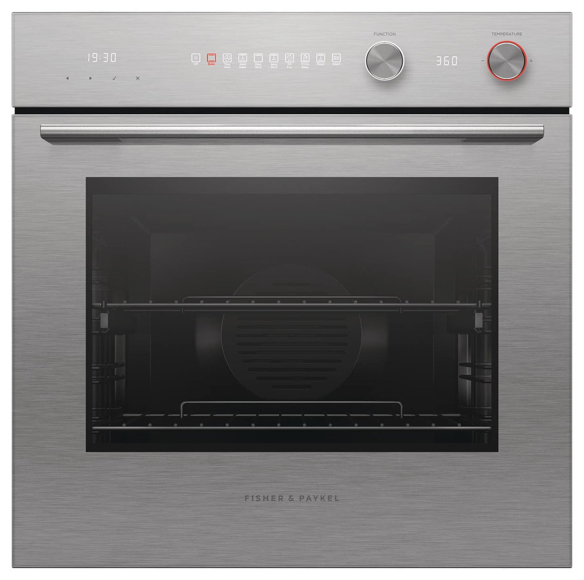 Fisher & Paykel - 24" 3 CF Single Illuminated Icons w/Dials Oven - Brushed Silver