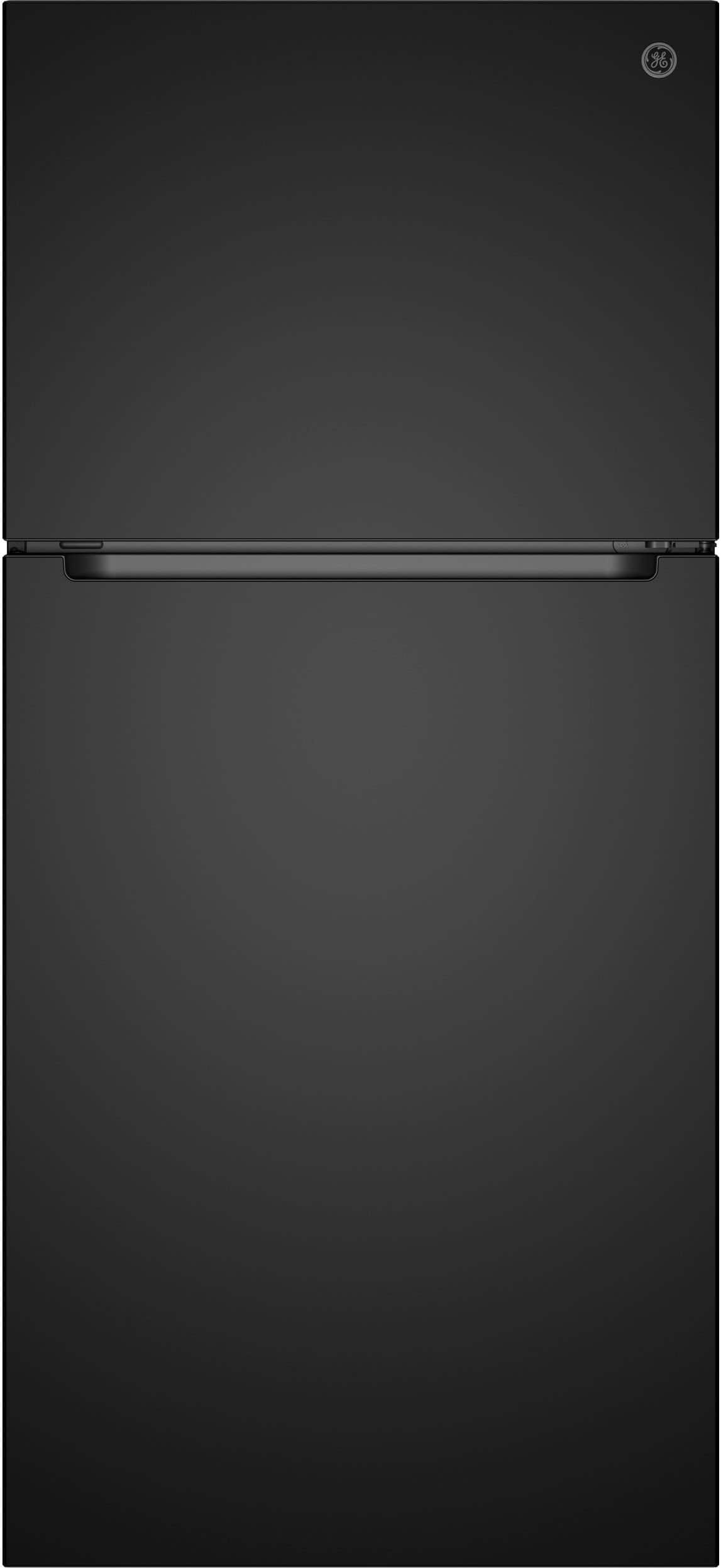 GE - 30 in. Wide 19 Cu. Ft. Freestanding Garage Ready Top Freezer Refrigerator with Bright LED Lighting - Black