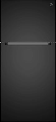 GE - 30 in. Wide 19 Cu. Ft. Freestanding Garage Ready Top Freezer Refrigerator with Bright LED Lighting - Black