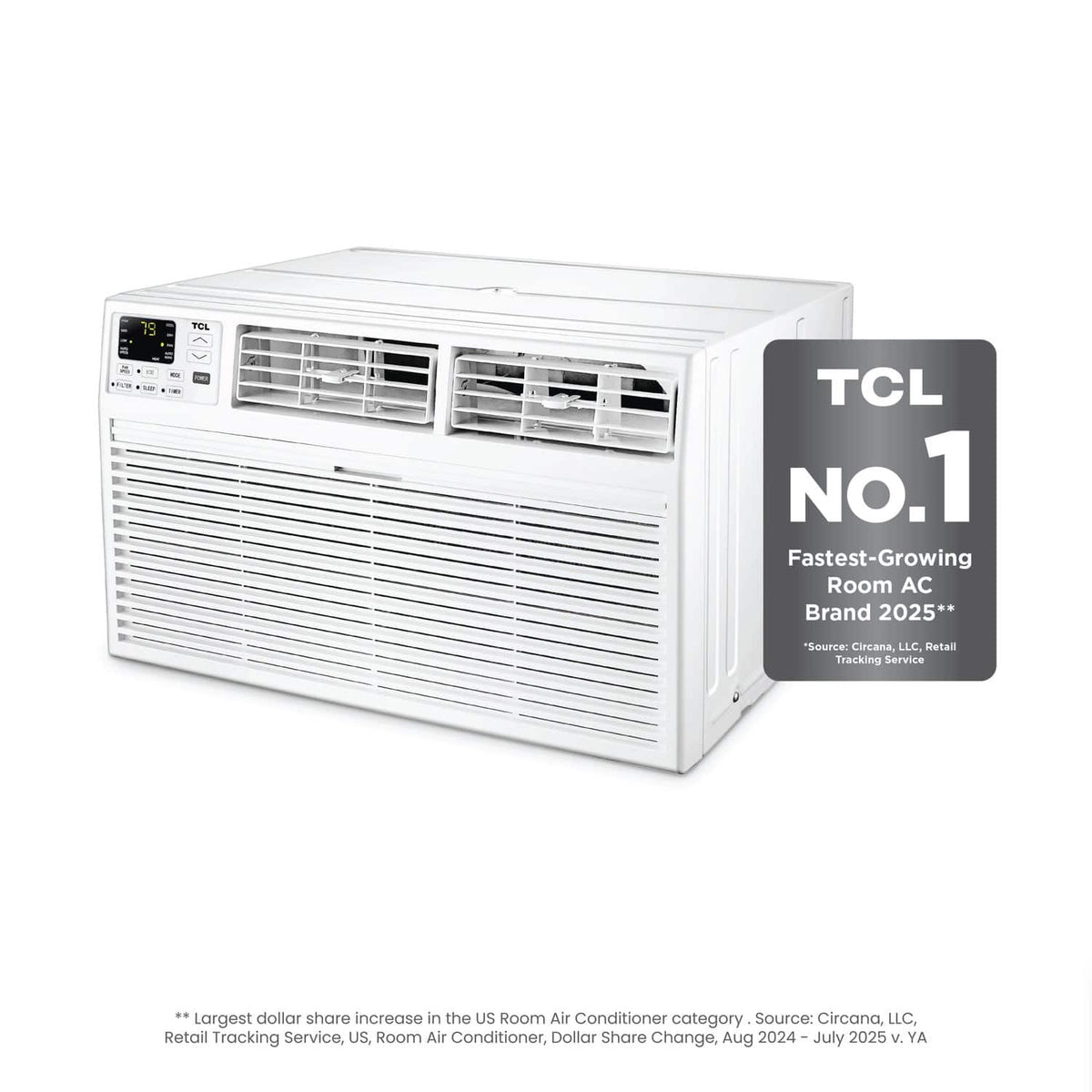 TCL - 450 Sq. Ft. 10,000 BTU Smart Through-the-Wall Air Conditioner with Wi-Fi and Remote - White