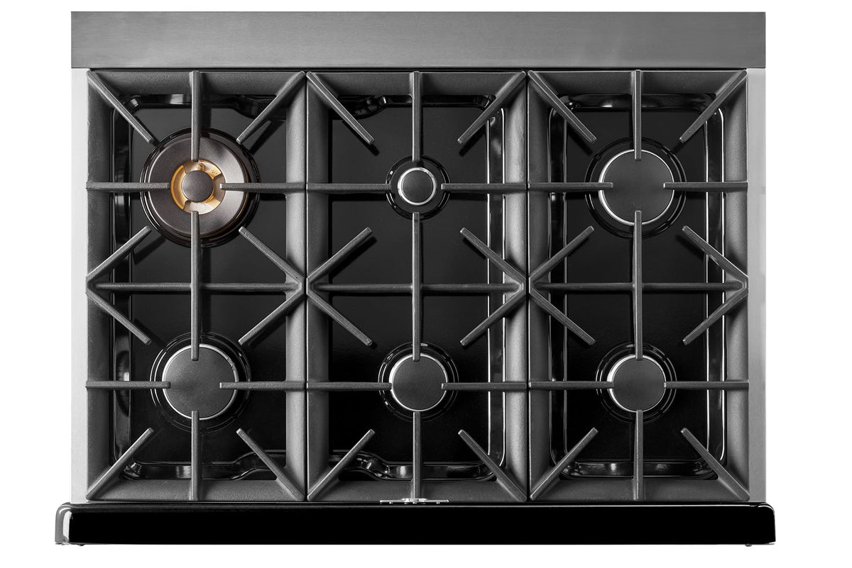 Unique Appliances - 36 in. Wide 6 Burner Classic Retro 5.2 Cu. Ft. Freestanding Gas Convection Range - Midnight Black