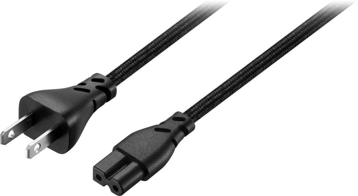 Rocketfish™ - 8 ft. Polarized Braided Power Cord - Black