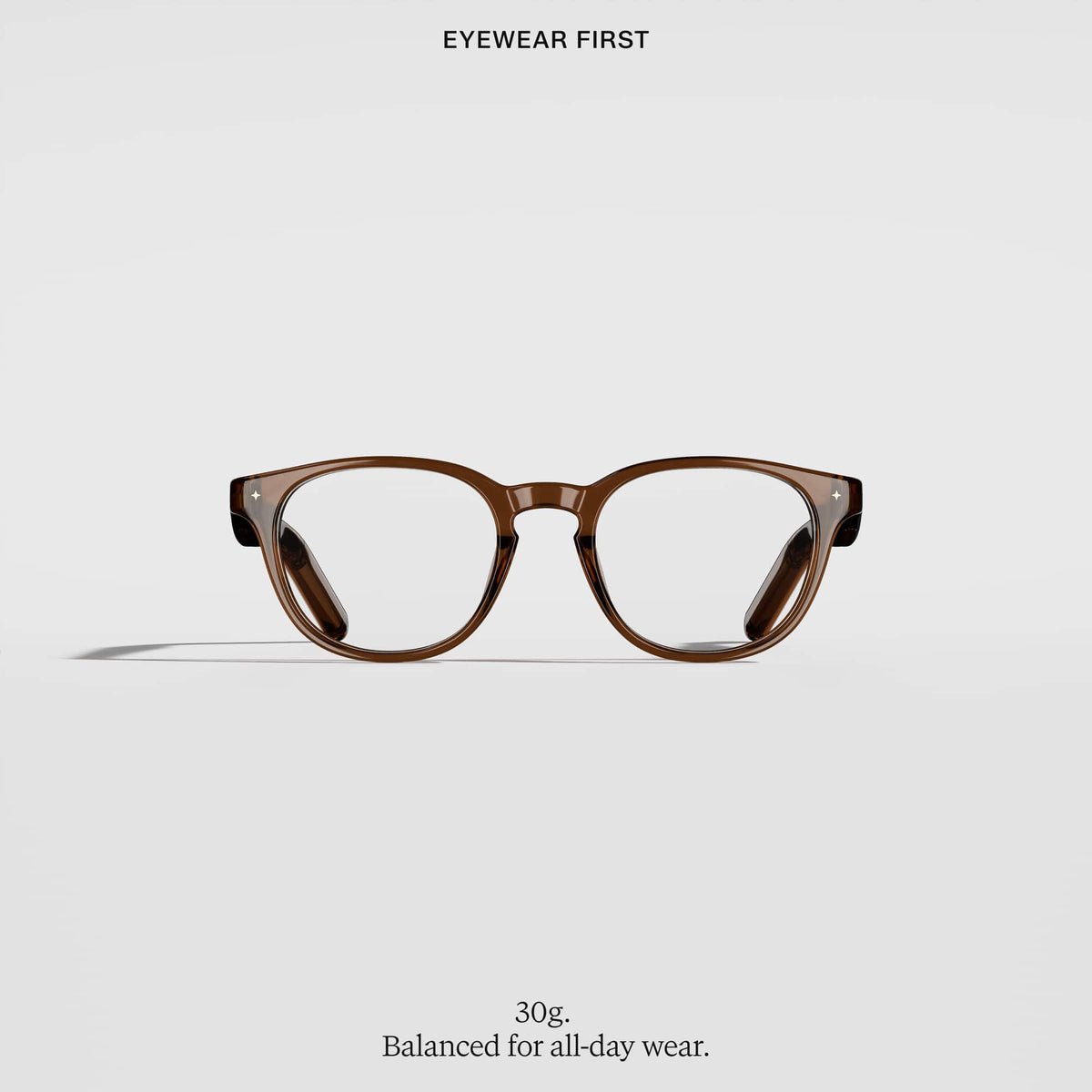 VONDER - BASEL AI Smart Glasses that Translate, Call & Remember, 16h+ Battery, Premium Audio, Privacy-First, Clear Lenses - Whiskey