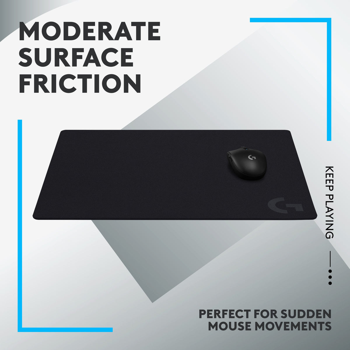Logitech - G640 Cloth Gaming Mouse Pad with Rubber Base - Black