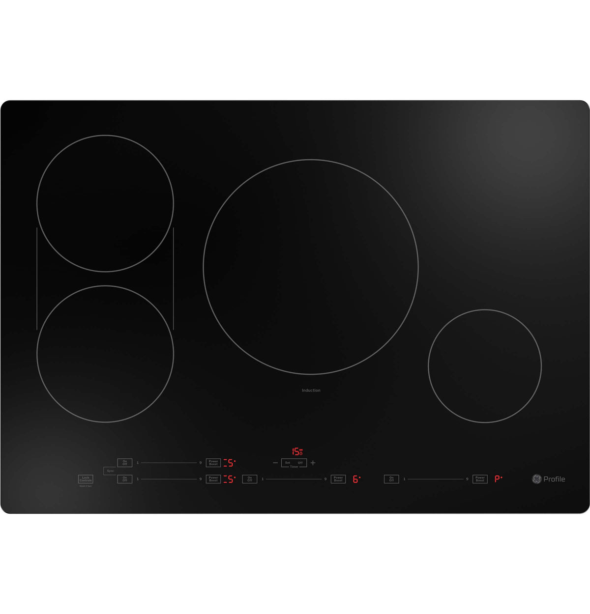 GE Profile - 30" Built-In Electric Induction Cooktop with 4 Elements, Slide Touch Controls, and Power Boost - Black