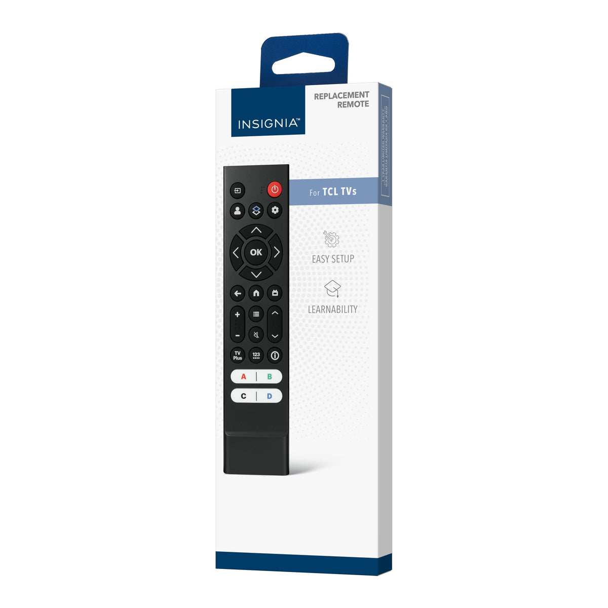 Insignia™ - Replacement Remote for TCL TVs - Black