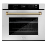 ZLINE - Autograph 30 in. True Convection Single Wall Oven & Bronze Helix Handle (WASZ-30-KCB) - Stainless Steel