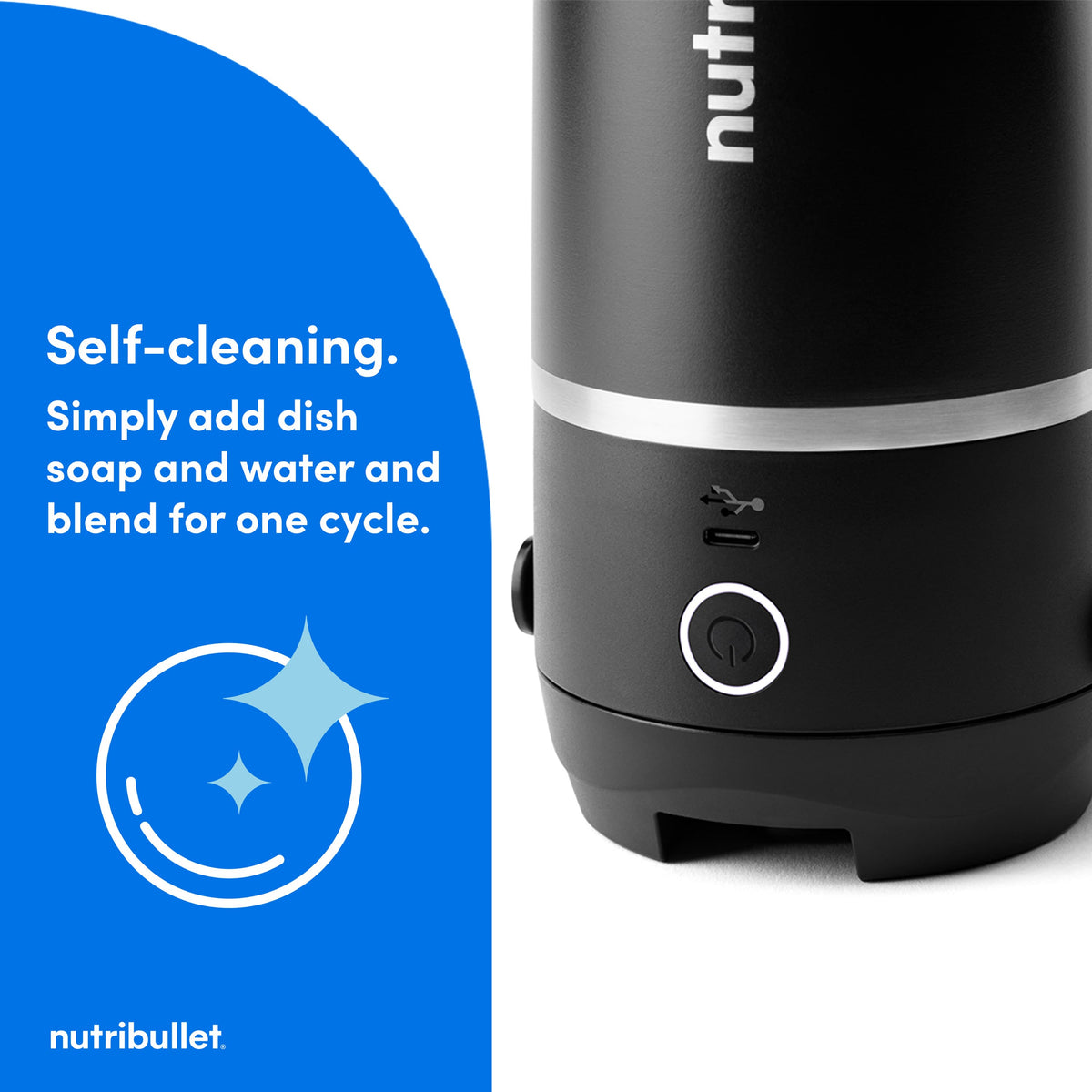 NutriBullet - Flip Insulated Portable Blender - Black