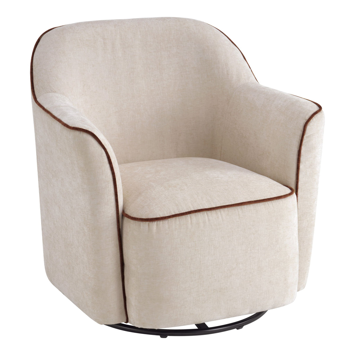 Sillón decorativo giratorio de 360° con brazos acampanados