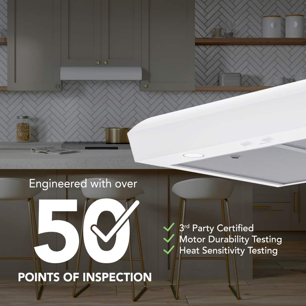 Broan - 30 inches - Convertible - Under cabinet Range Hood - White