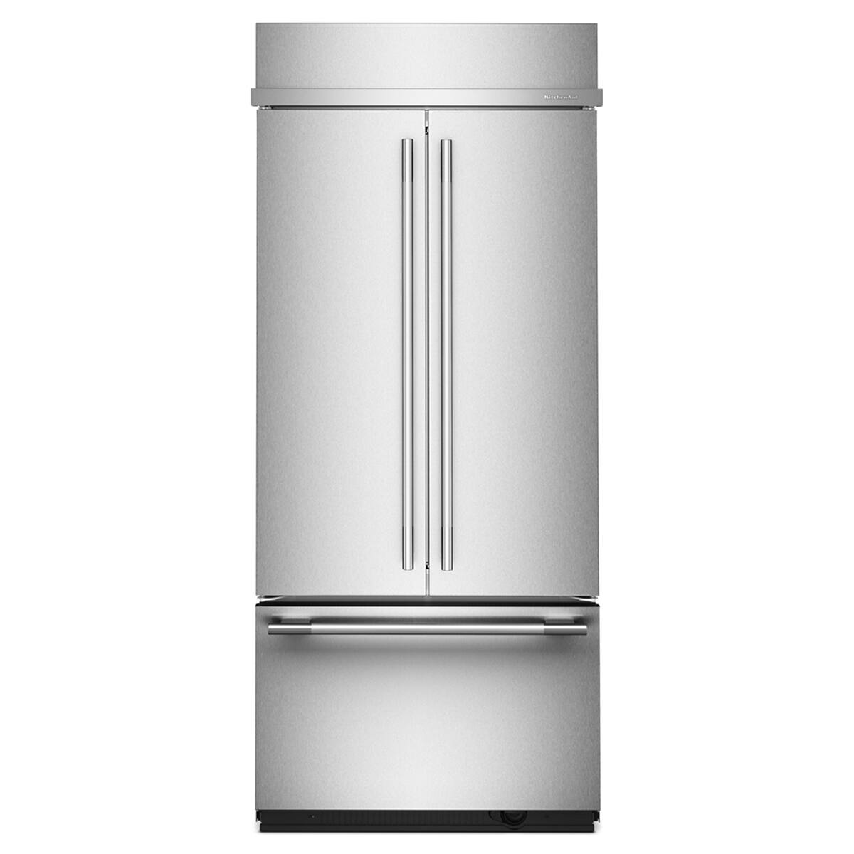 KitchenAid - 36 in. Wide 20.8 cu. ft. Built-In French Door Bottom Mount Refrigerator - Stainless Steel