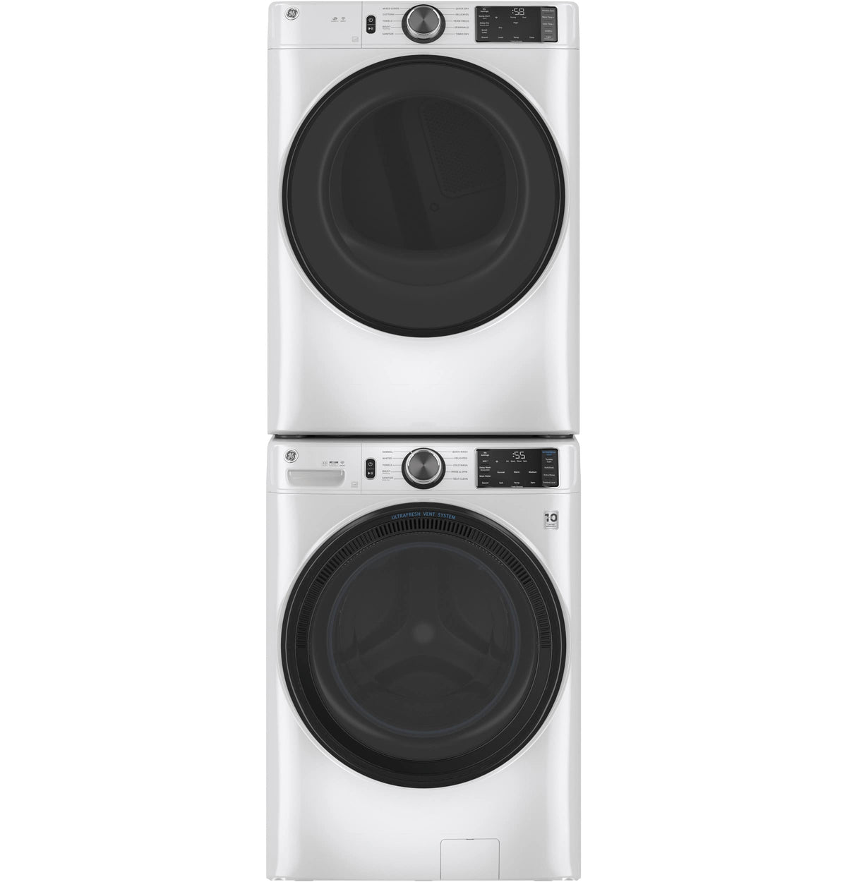 GE - 7.8 Cu. Ft. Stackable Smart 10-Cycle Electric Dryer - White