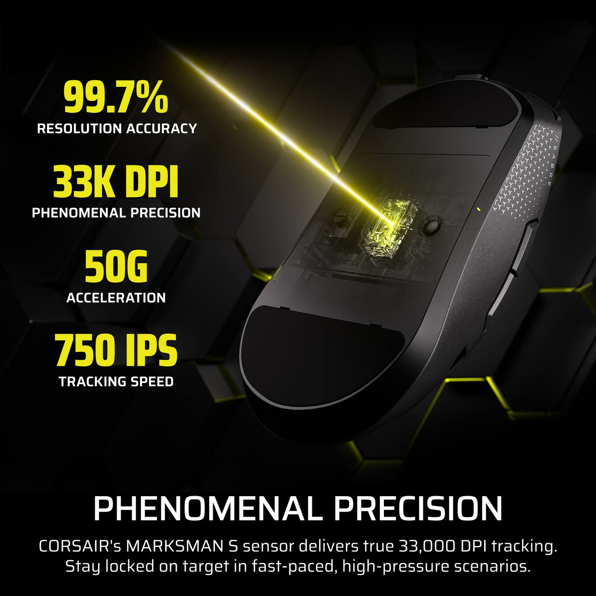 CORSAIR - SABRE v2 PRO Wireless FPS MG Gaming Mouse - Wireless - Black