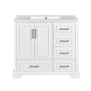 Traditional Bathroom Vanity With Soft Close Doors And Drawers