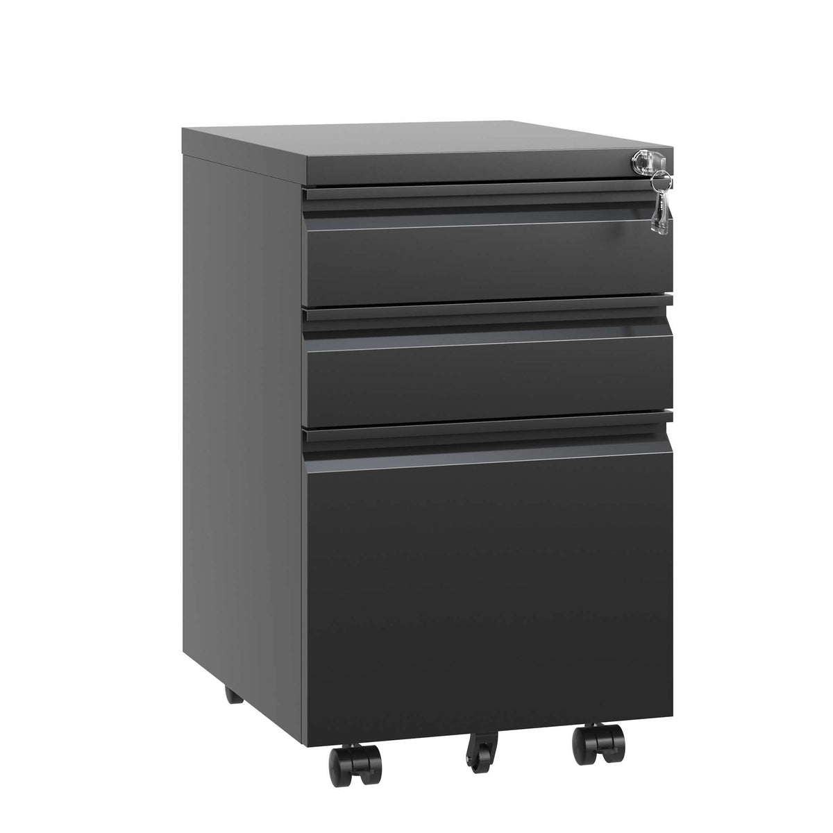 Metal Drawer Mobile File Cabinet With Lock For Home Office Organizer