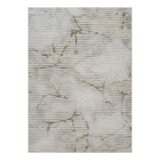 Geometrix - 5'3" X 7'3" Area Rug With Geometric, 3D Effect - Ivory / Gray