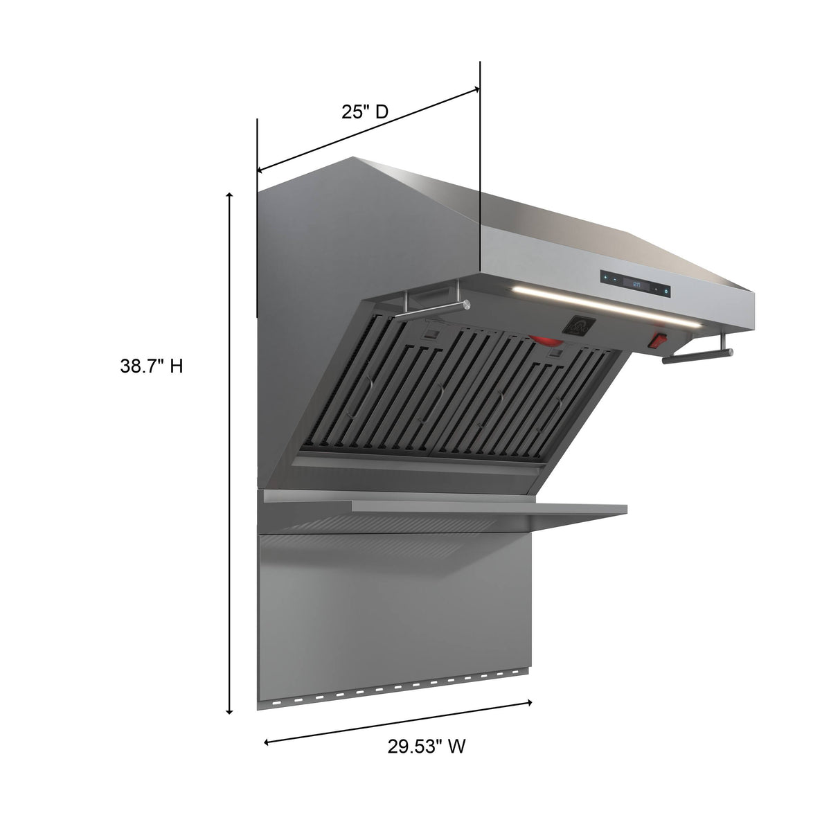 Forno Appliances - 30 inches - Externally Vented - Wall Range Hood - Silver