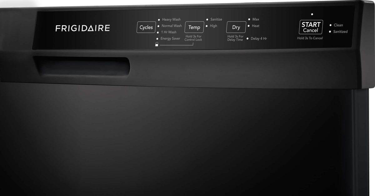 Frigidaire - 24" Front Control Built-In Plastic Tub Dishwasher with MaxDry, 54 dBA - Black