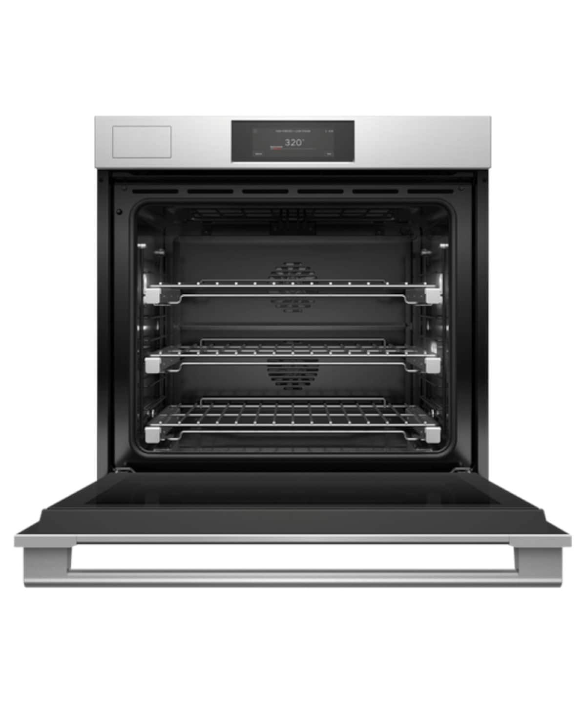 Fisher & Paykel - 30" 4.9 Cu. Ft. Single Oven w/Steam Assist, 6.8" Touchscreen, Self-Cleaning - Stainless Steel