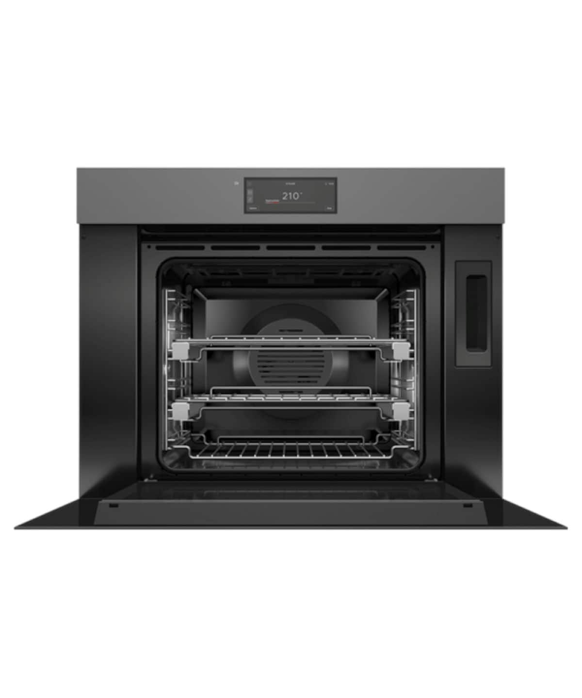 Fisher & Paykel - 30" 3 Cu. Ft. Single Combination Steam Oven, 6.8" Touchscreen, Handleless- Minimal Grey - Gray
