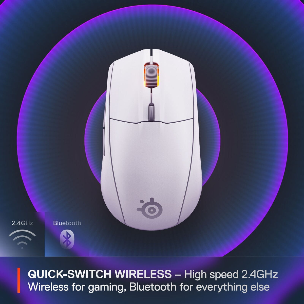 SteelSeries - Rival 3 Gen 2 Wireless Optical Gaming Mouse with Ultra-fast clicks - Wireless - White