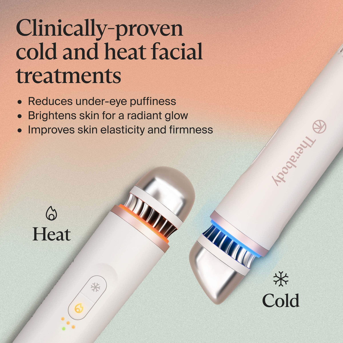 Therabody - TheraFace Depuffing Wand - Cold & Heat Facial Treatments - White