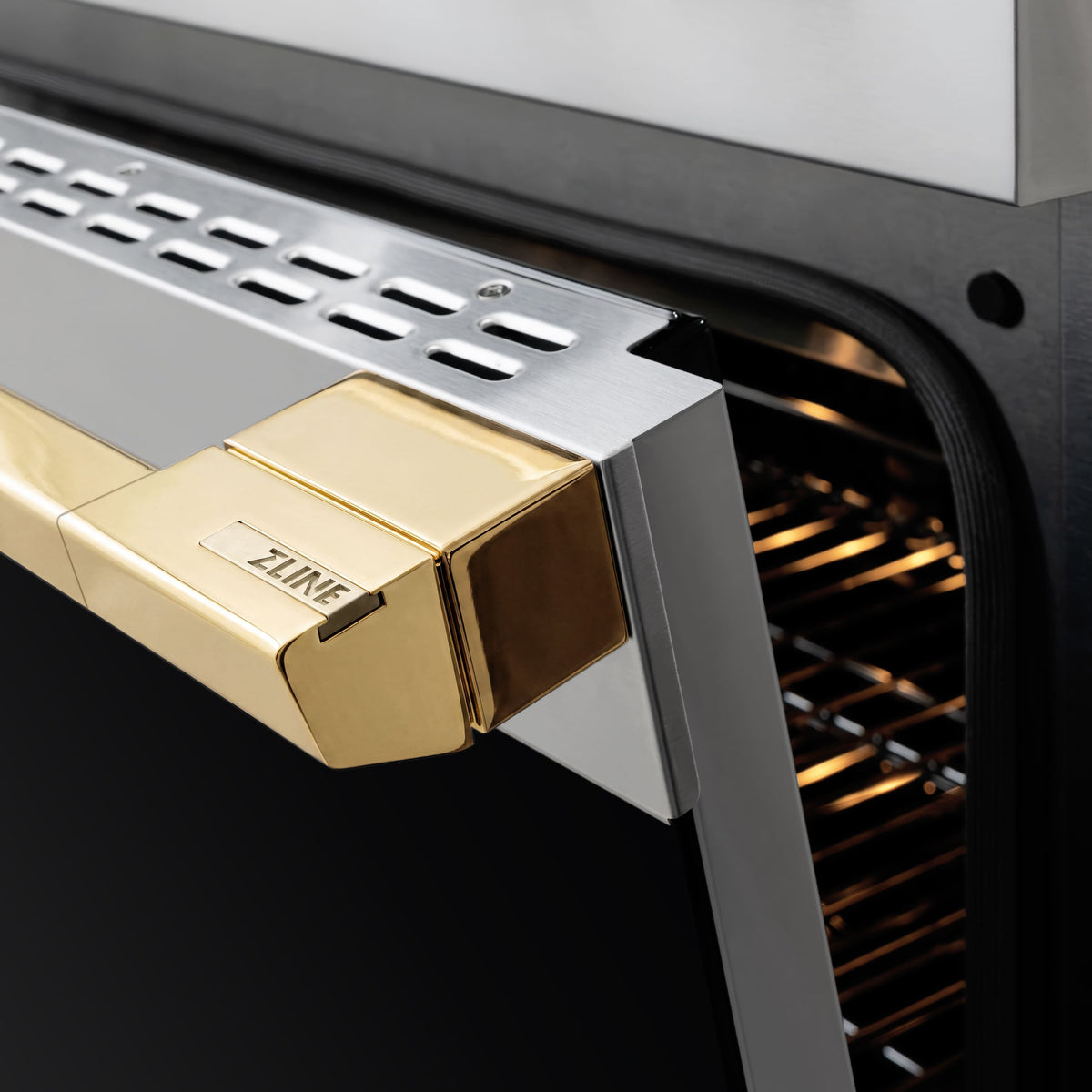 ZLINE - Autograph 36 in. 5.2 cu. ft. Marino Freestanding Induction Range with 5 Burners and Convection Oven w/ Gold Accents - Stainless Steel