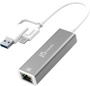 j5create - USB-C® to 2.5 Gigabit Ethernet Adapter, with 3.93" cable - Space Gray