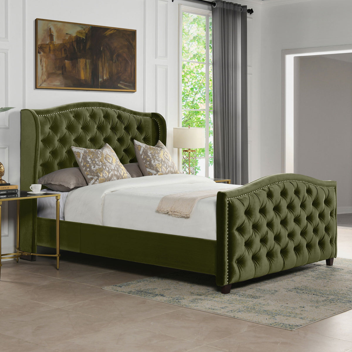 Marcella - Upholstered Shelter Headboard Bed