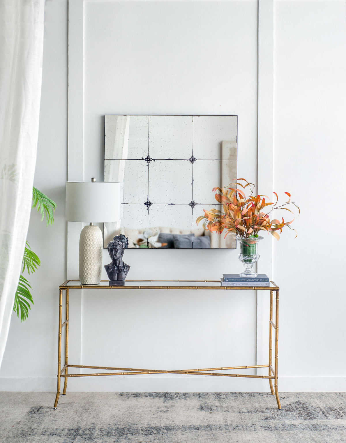 Traditional Decor Style Antique Glass Panel Mirror, Wall Mirror For Bathroom Entryway Console Lean Against Wall