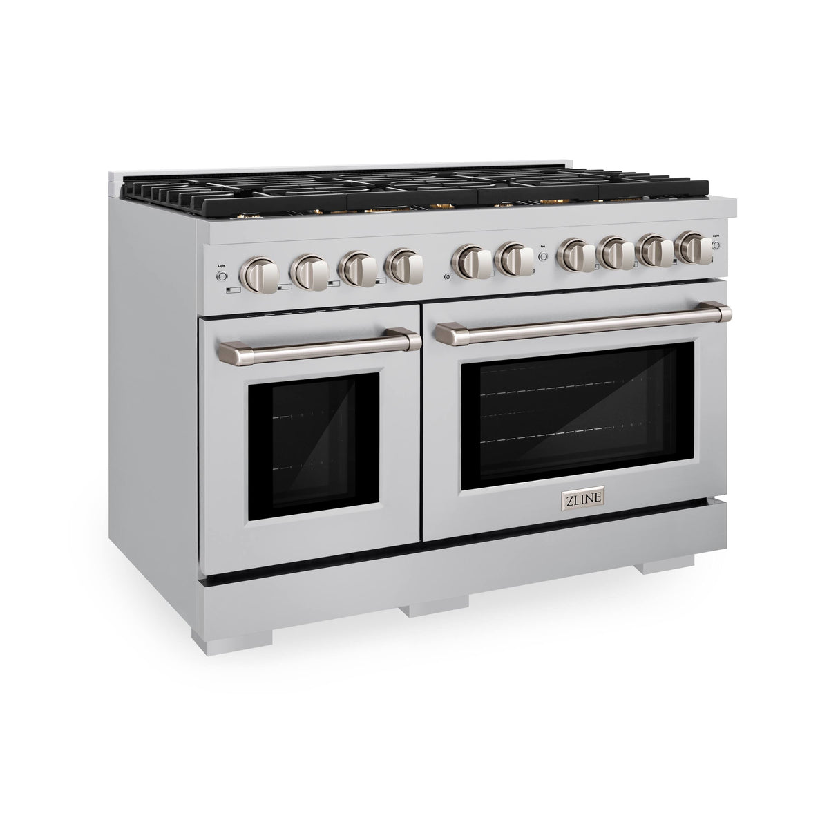 48 in. Wide 8 Burner ZLINE Paramount Double Oven Dual Fuel Range (SDR-BR-48) - Stainless Steel