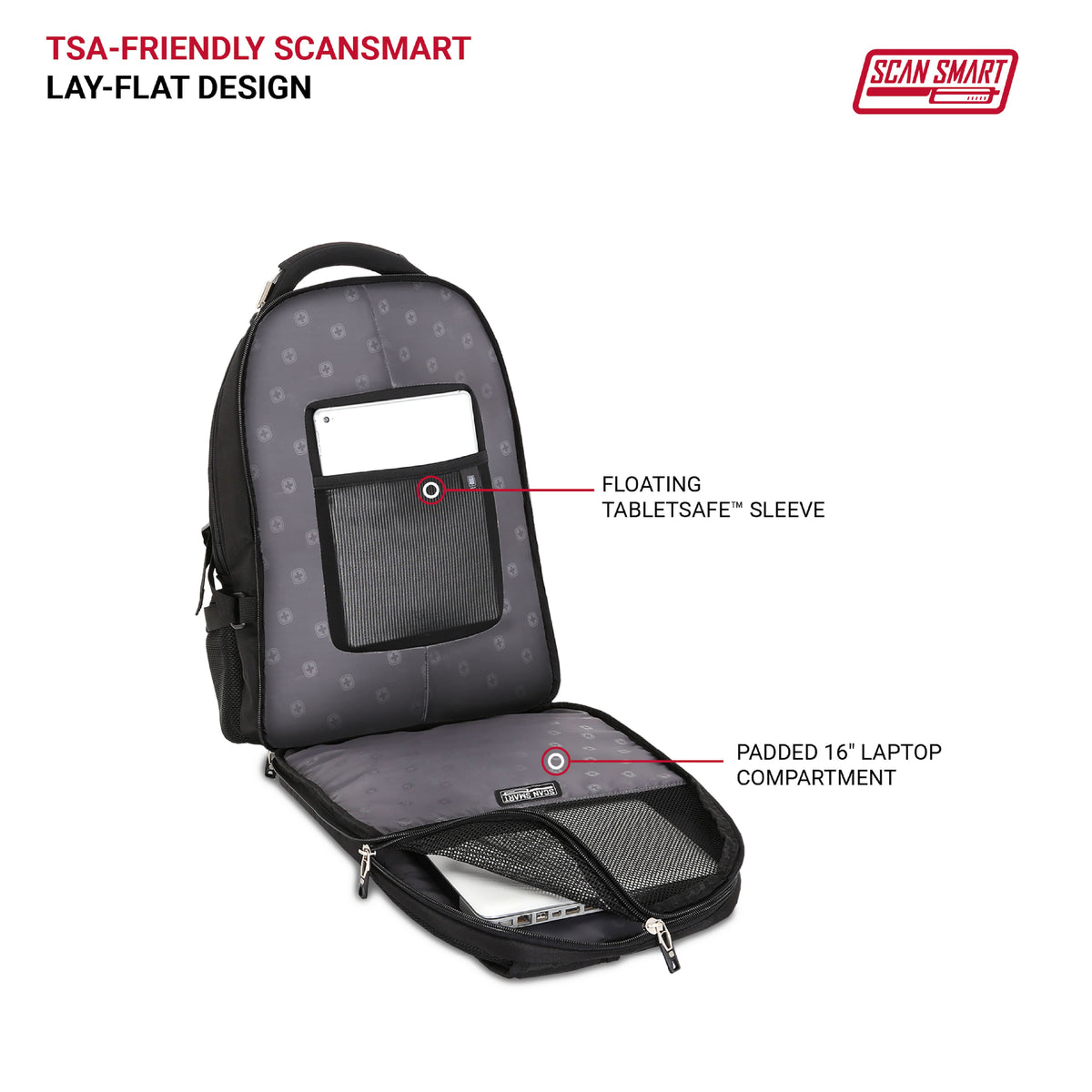SwissGear - ScanSmart Laptop Backpack - Black