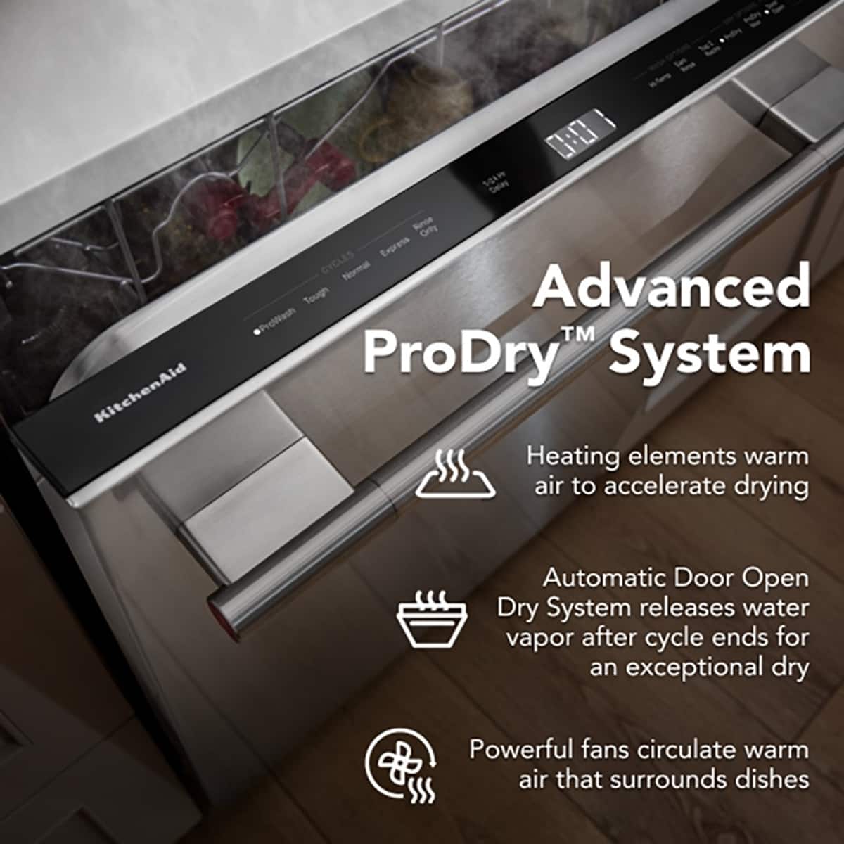 KitchenAid - 24 inch Top Control Built-In Stainless Steel Tub Dishwasher with Third Rack - Juniper