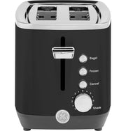 GE - 2-Slice Toaster with 7 Shade Settings and Extra Wide Slots - Onyx Black