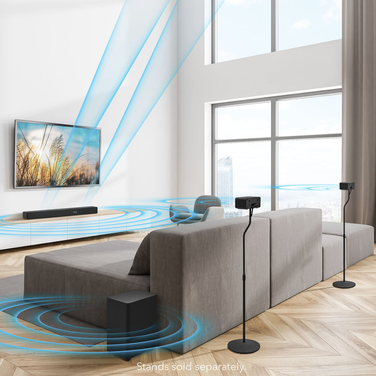 Insignia™ - 5.1.2 Channel Home Theater Soundbar with Wireless Subwoofer and Rear Speakers, Dolby Atmos, DTS:X, Bluetooth - Black