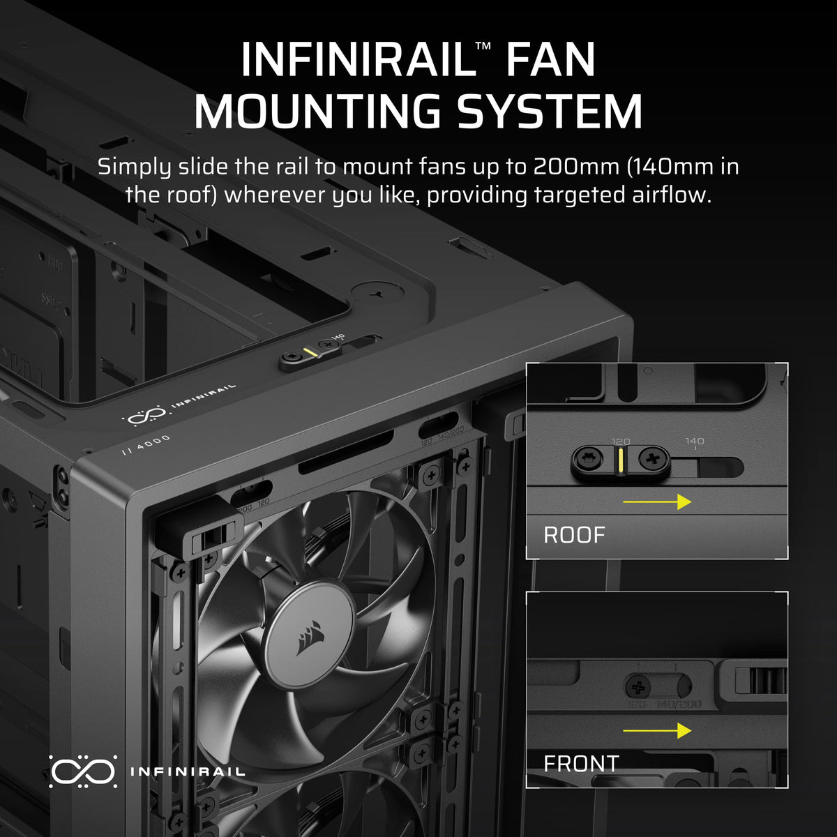 CORSAIR - FRAME 4000D WOOD RS Modular High Airflow Mid-Tower PC Case - Black & Walnut