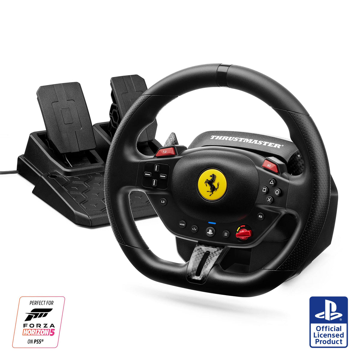 Thrustmaster - T98 Racing Wheel & Pedal Set for PS5, PS4 & PC – Officially Licensed by Ferrari, Gaming Steering Wheel,Driving Wheel Set - Black