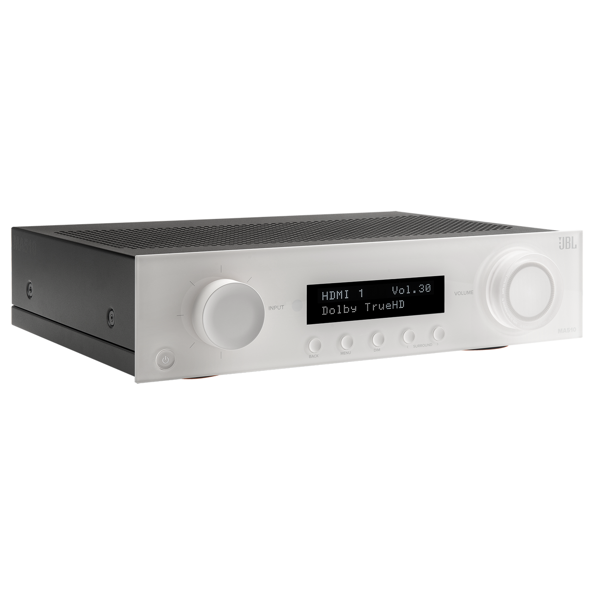 JBL - MA510 75W 5.2ch Bluetooth and WiFi Capable HDR 8K Ultra HD Compatible AV Home Theater Receiver - White