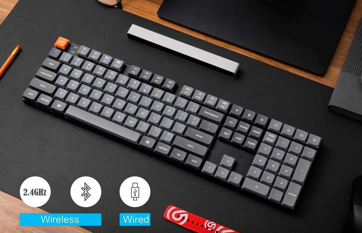 Keychron - K5 Max 100% Custom Wireless RGB Mechanical Keyboard with Programmable QMK/VIA Hot-Swappable Red Switch - Black